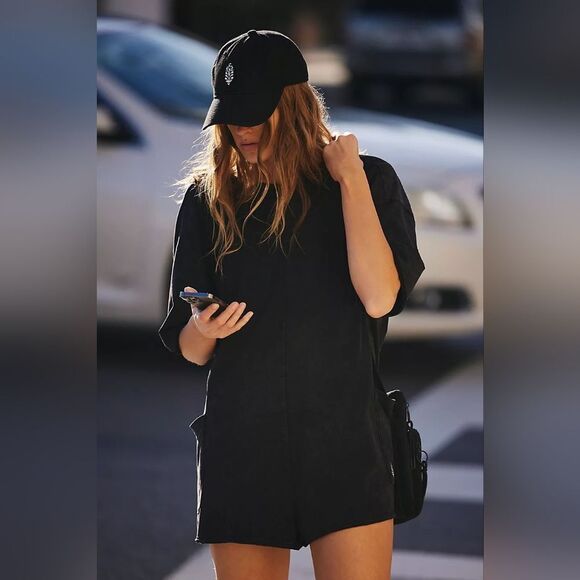 NWOT Free People Hot Shot Tee Romper in Mocha Latte - Picture 10 of 16